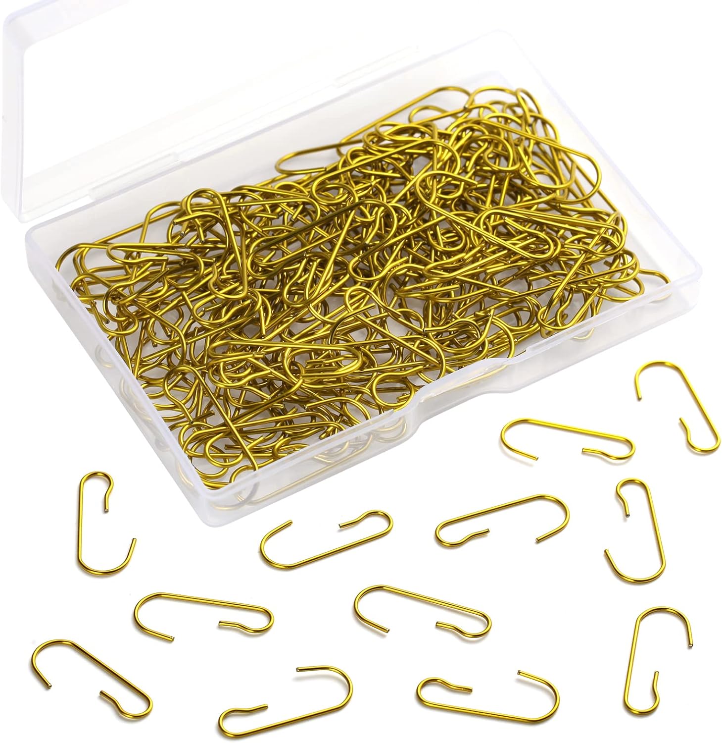 Ornament Hooks - Omirome Christmas Ornament Hooks,Gold Ornament Hooks with Storage Box,Bendable Metal Wire Hanging Hook for Christmas Tree Decoration Party Balls Décor(Gold,160 Pieces)