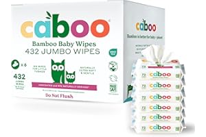 Caboo Baby Wipes, Made with Bamboo Viscose, Certified Made Safe Ingredients, Unscented Baby Wipes Good for Sensitive Skin, 72 Wipes Per Travel Pack, Total of 432 Wet Wipes