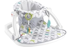 Fisher-Price Portable Baby Chair Sit-Me-Up Floor Seat With Developmental Toys & Machine Washable Seat Pad, Starlight Bursts