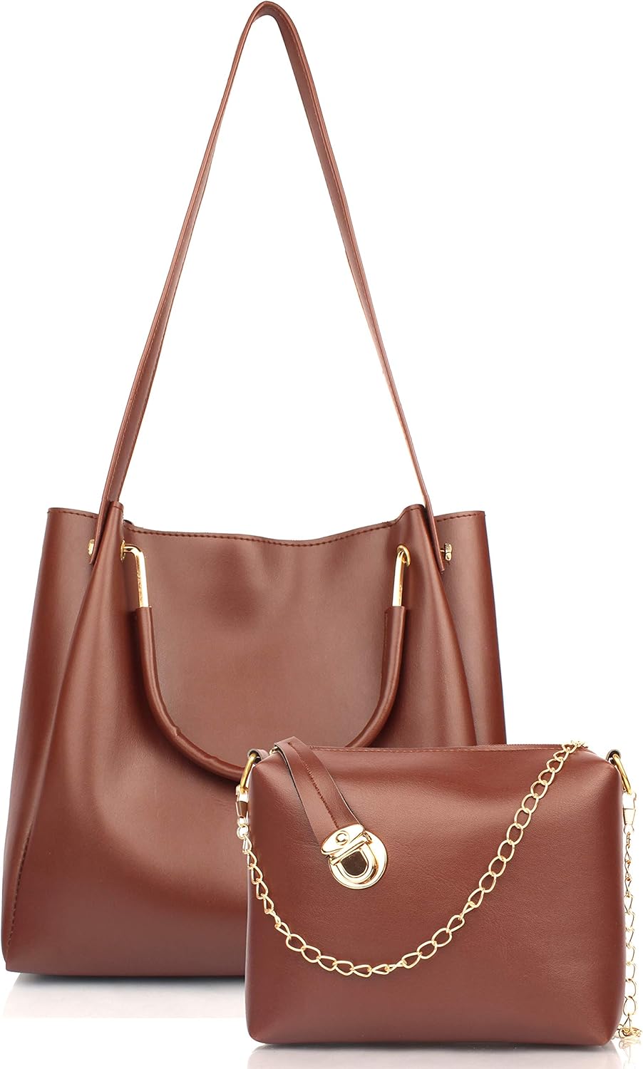 Buy Mammon Women's Handbag with Sling Bag (Set of 2) (HSRbibtan_Tan