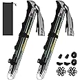 HUGSEE Trekking Poles Collapsible Hiking Poles for Men Women Upgraded Thickened Aircraft-Grade Aluminum Alloy Trekking Sticks with Tip Kits Carrying Bag