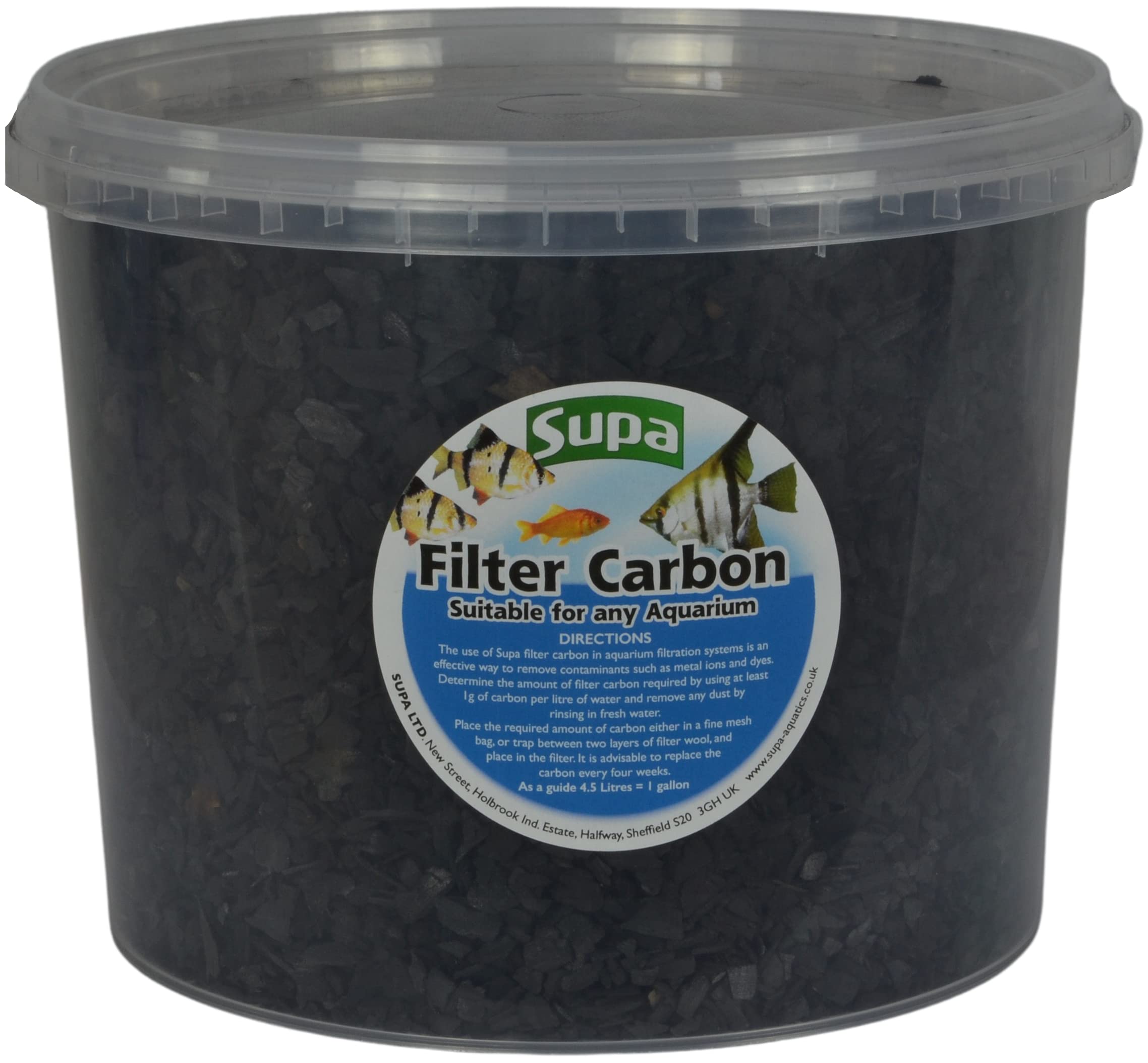 Supa Filter Carbon 3 Litre Bucket, Suitable for Aquariums/Fish Tanks And Koi Fish Pond Filters, Improves water clarity by removing contaminants.