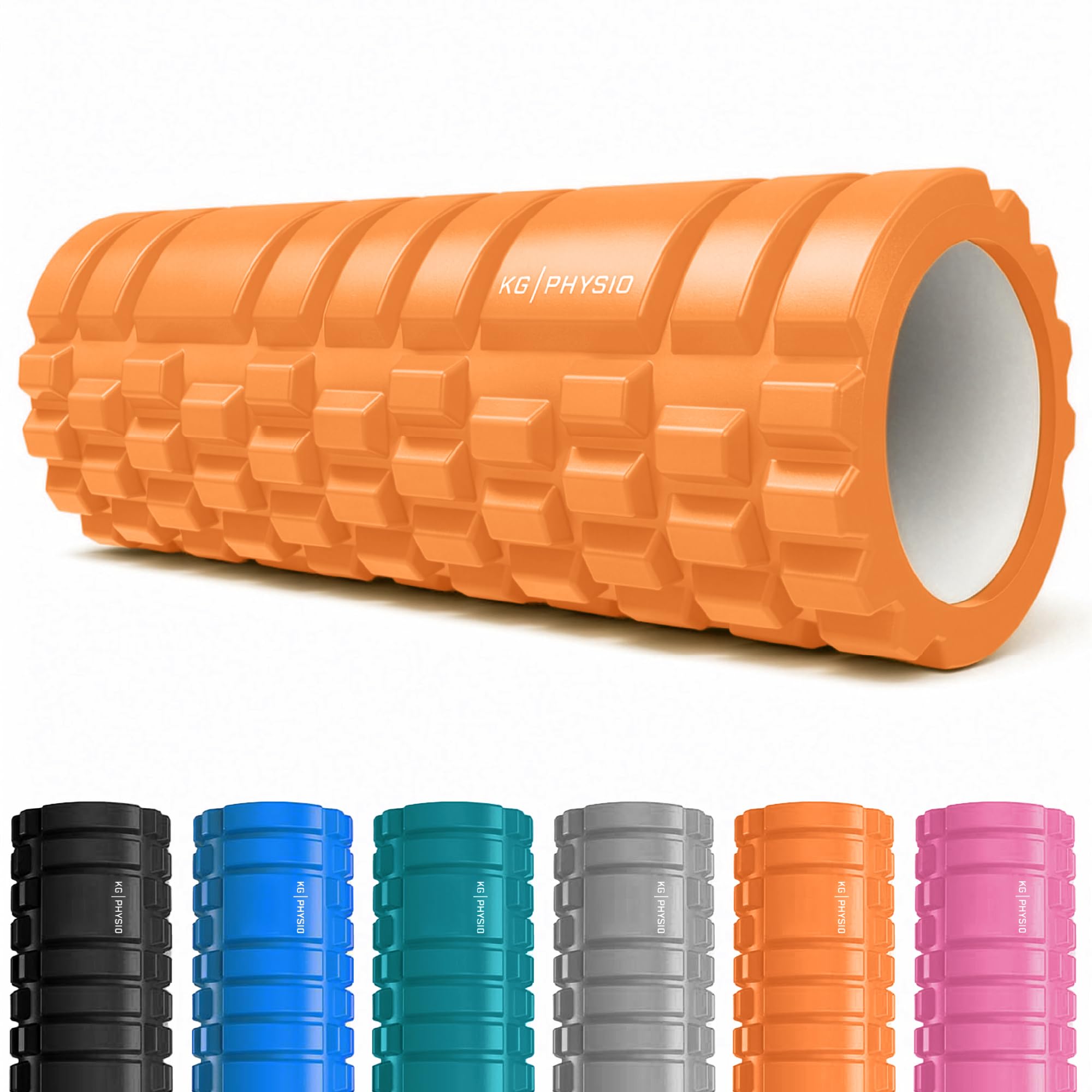 KG Physio Foam Roller for Back, Legs & Arms - Ultra-Lightweight Foam Rollers for Muscles, 3 Massage Intensities, Essential to Release Deep Tension, Made from Durable EVA, 13" x 5" Long