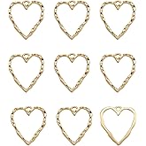 PandaHall 10pcs Alloy Open Back Bezel Love Heart Charms Pressed Flower Blank Frame Hollow Pendants Golden Plated for DIY UV Resin Jewelry Making Choker Earrings Necklace Bracelet Crafts