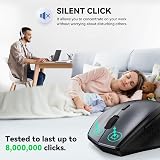 TECKNET Wireless Mouse 4800 DPI 2.4G 6 DPI Levels Silent USB 50ft Gray view 3