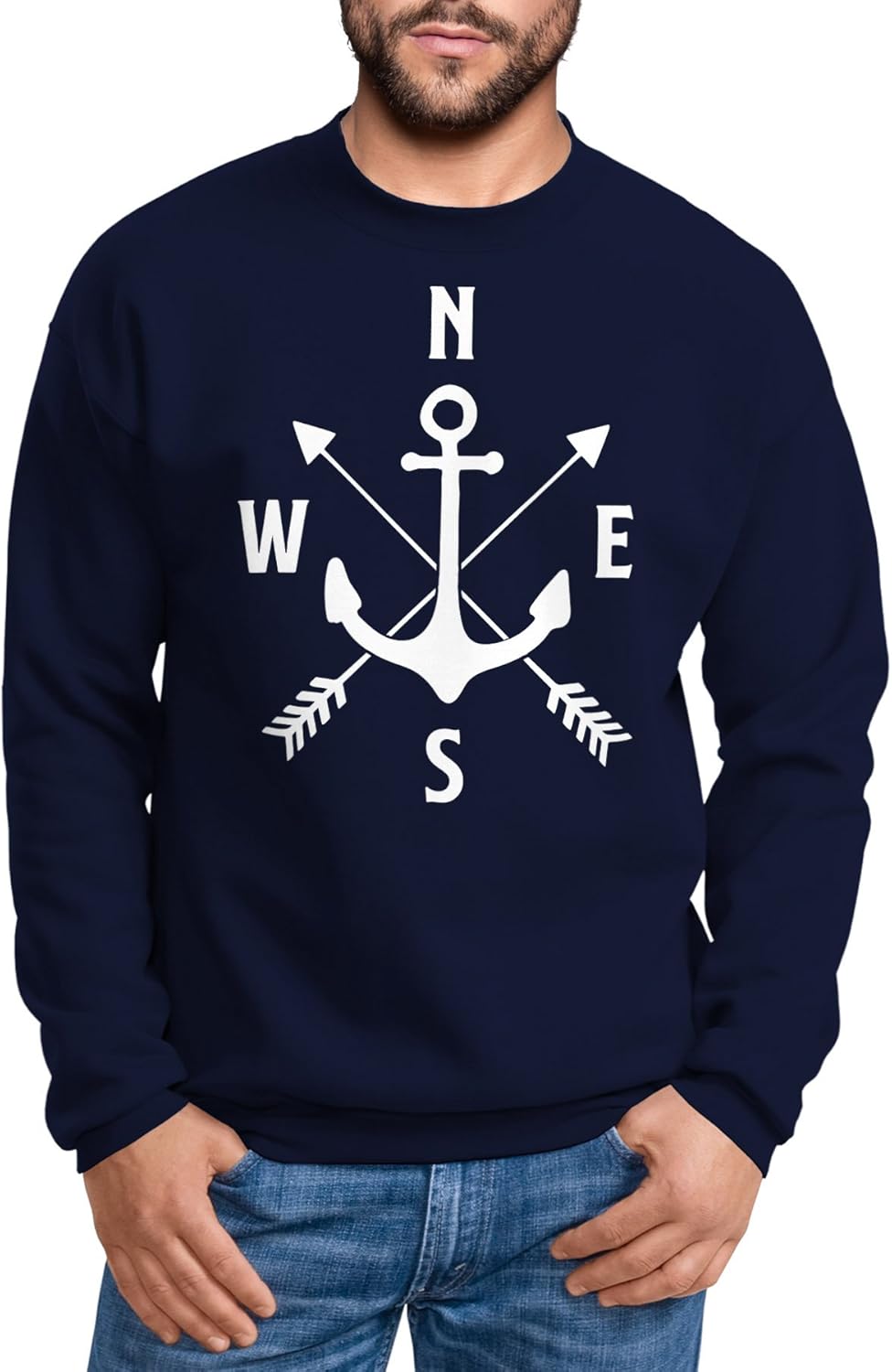 pullover mit kompass am arm