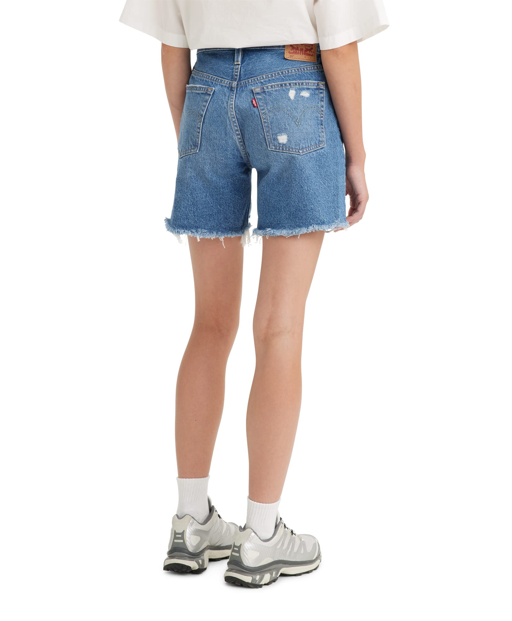 [Levi's] デニムハーフパンツ 501 Mid Thigh Short レディース ミディアムインディゴデストラクト 31