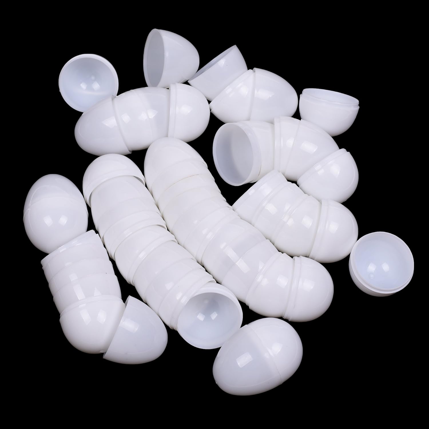 BLUECELL 25pcs 2.25" Blank White Plastic DIY Easter Eggs: Toys & Games