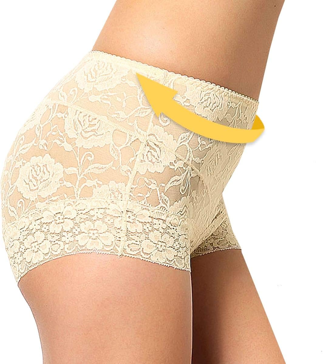 Eve's temptation Lily Women's High Waist Lace Panties Underwear Seamless Slimming Full Coverage Brief at  Women’s Clothing store