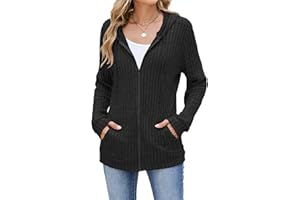 Famulily Zip Up Hooded for Women Sweatshirt Lightweight Long Sleeve Jackets Open Front Cardigan with Pockets