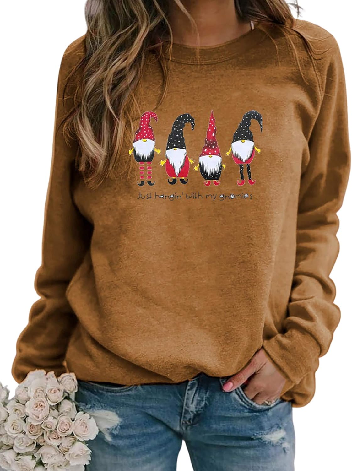 Womens Christmas Sweatshirts, Women's Casual Pullover Tee Tops Long