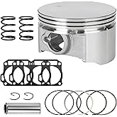 XlKOBY 70mm Flat Top Piston and .550 Ring Kit Compatible with Predator 212cc 224cc GX160 GX200 6.5HP Engine Mini Bike Go Kart Parts with Head Gasket &amp; 18lb Valve Springs