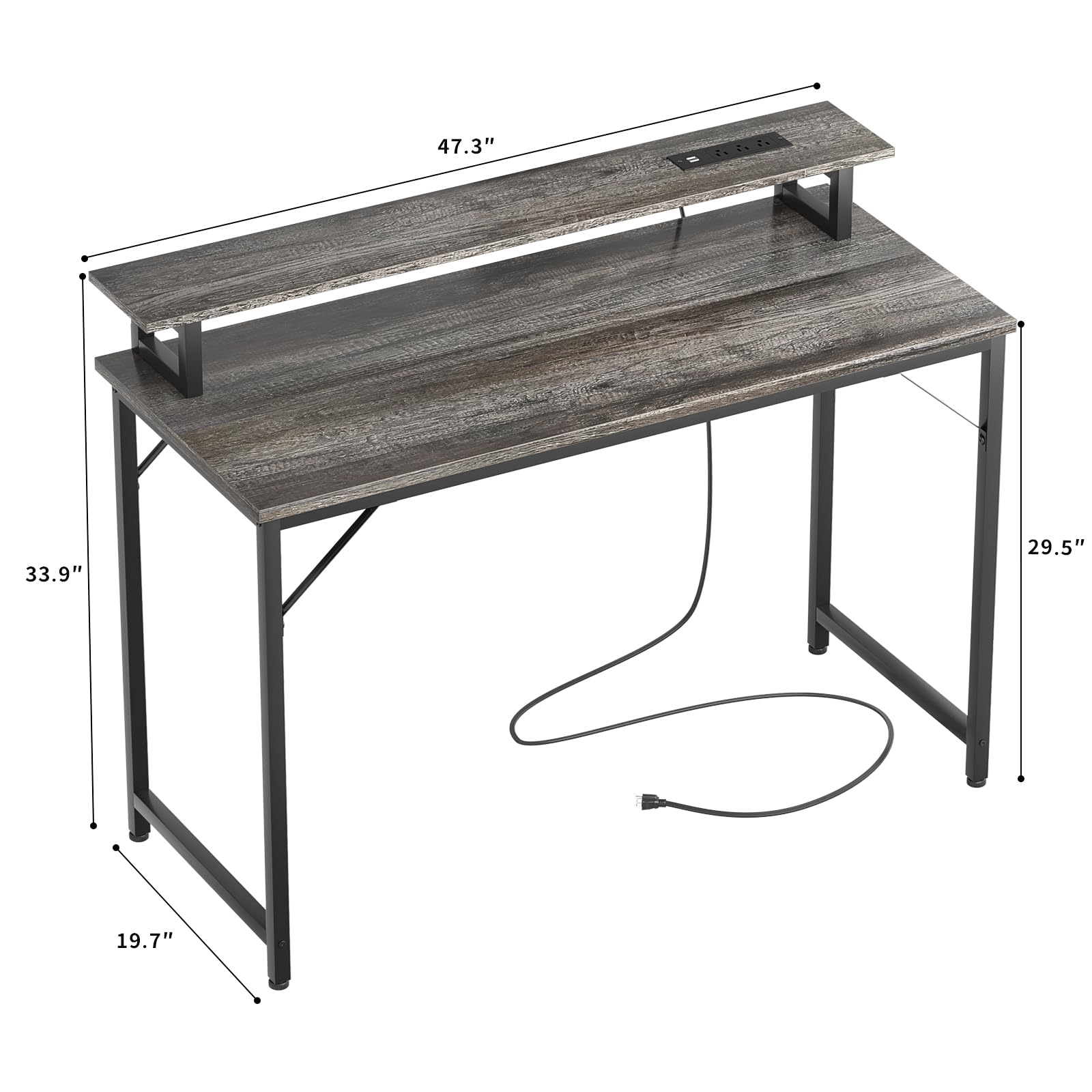 Mua iSunirm 47 inch Computer Desk with Power Outlets, Gaming Desk with ...