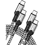 USB C Cable, 100W 2-Pack 6ft PD 5A Fast Charging USB C to USB C Cable, Nylon Braided Type C Data Cord USB-C Phone Charger for