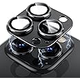 Uyiton for iPhone 14 Pro/iPhone 14 Pro Max Camera Lens Protector, [Drop Protection] 9H Tempered Glass Camera Cover Screen Metal Ring Case Friendly Scratch Resistant Easy to Install - Black