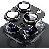 Uyiton for iPhone 14 Pro/iPhone 14 Pro Max Camera Lens Protector, [Drop Protection] 9H Tempered Glass Camera Cover Screen Metal Ring Case Friendly Scratch Resistant Easy to Install - Black