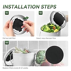 Compost Bin Filter, 6.7 inch Charcoal Filters for