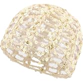 RACCUUP Summer Glitter Sequin Beanie Boho Hollow Out Crochet Hat for Women Beach Travel Party