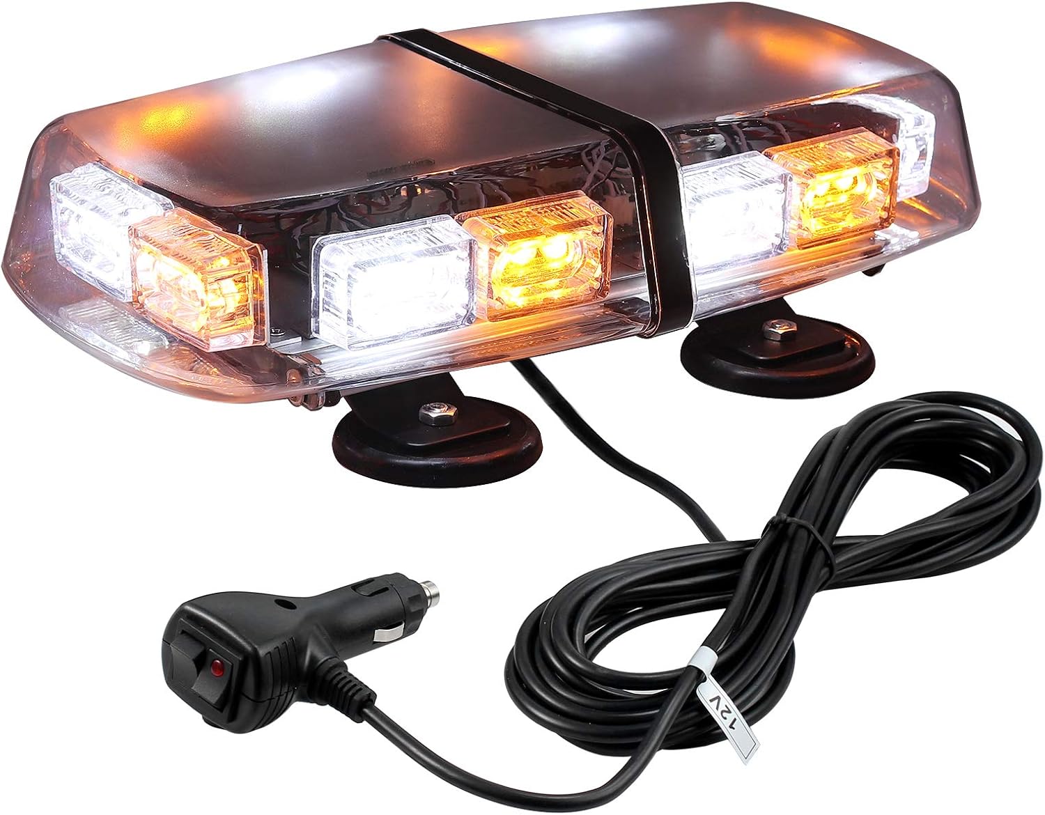 PROZOR Car Roof light 4PCS 12/24V Emergency Warning Strobe Light 36 LED 7 Modes MAGNETIC Beacon Strobe Light for Cars Truck SUV
