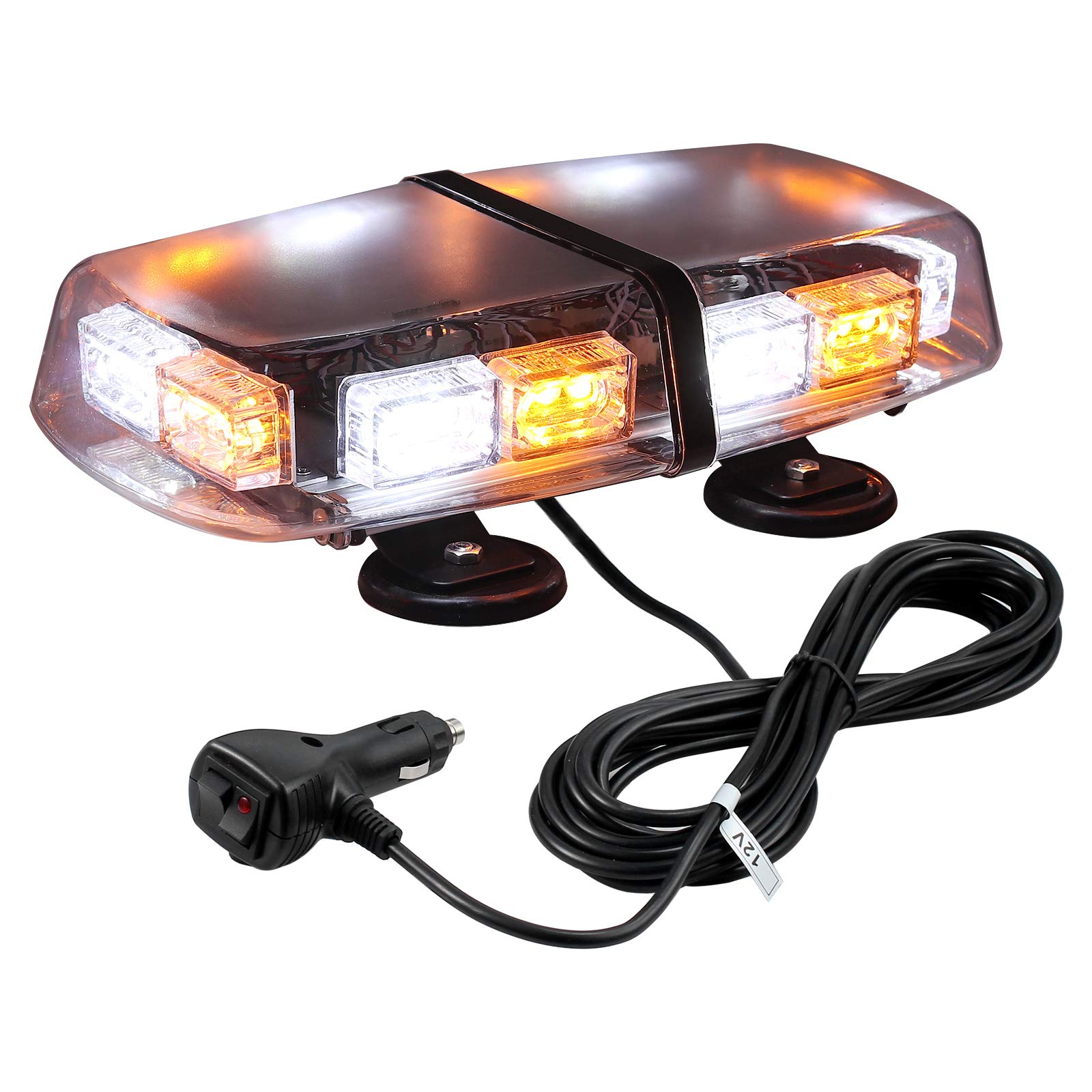 PROZOR Flashing Beacon Light 36 LEDs Recovery Lights with Magnetic Base Emergency Warning Lights with 3 Colors 7 Flashing Modes Strobe Light for Car Vehicle Truck Trailer Van Boat