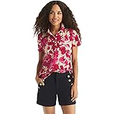 Nautica Womens Polo Short Sleeve Button Placket Polo