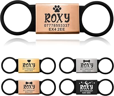 EDSG Silent Slide On Dog Tags for Pets Personalised UK Champagne Gold