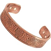 Touchstone Handcrafted Copper Bracelet Hand Forged with Solid and High Gauge Tibetan Style Engraved Cuff Jewelry For Women Men