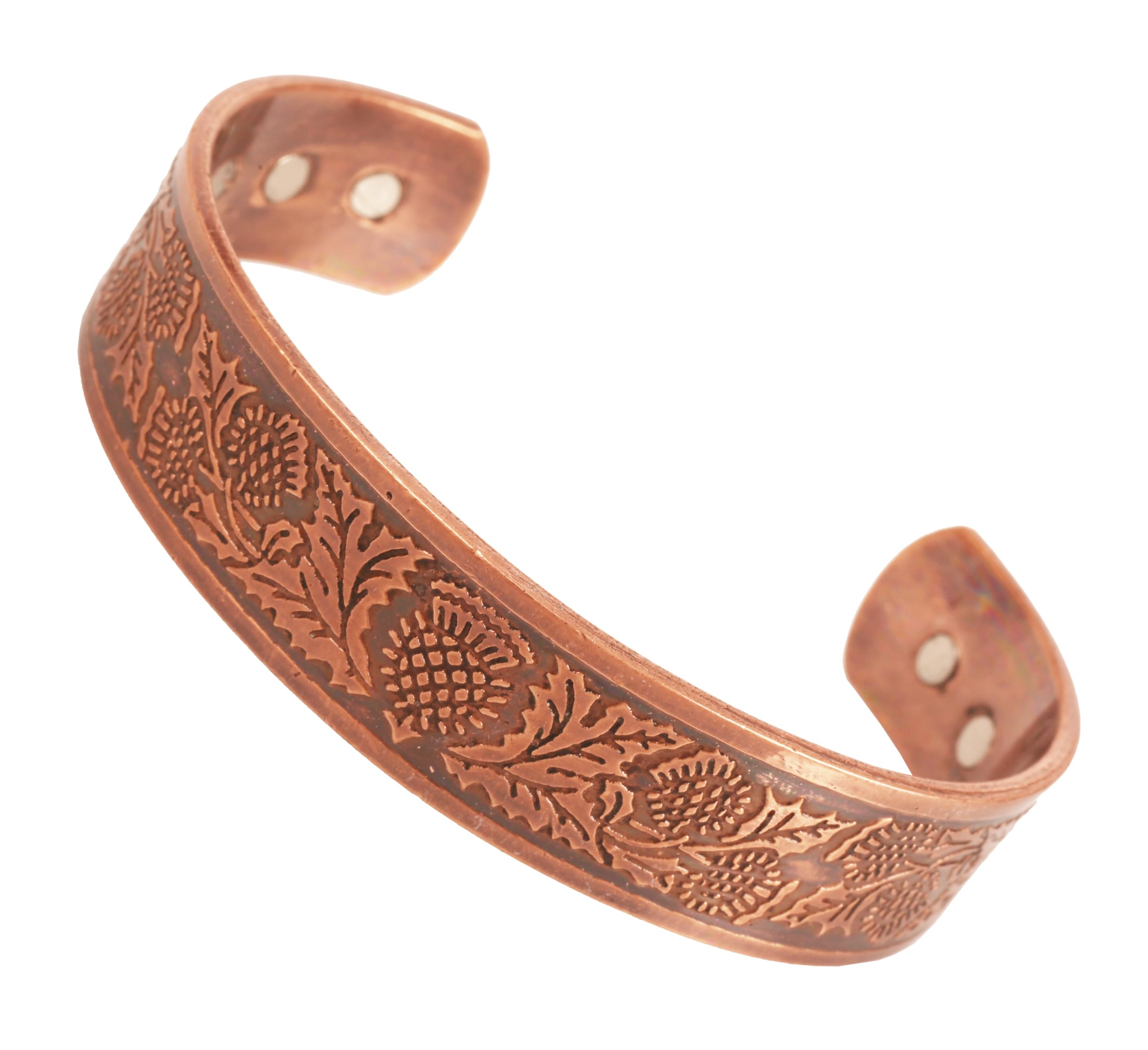 Touchstone handcrafted magnetic copper bracelet. Hand forged with solid and high gauge Tibetan style engraved cuff pure copper jewelry for women men. Pretty Celtic Design