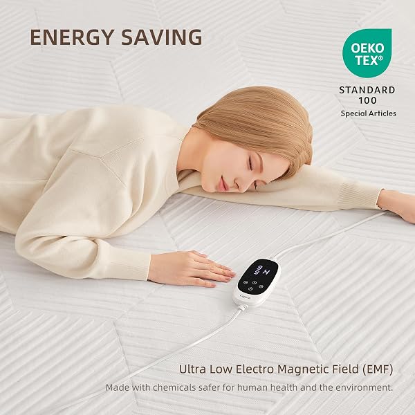CAPERIA MULTIZONE WATERPROOF HEATED MATTRESS PAD, INDIVIDUAL BODY & FEET ELECTRIC MATTRESS BED WARMER 9 HEAT SETTINGS, 1-12 HOURS AUTO OFF, DEEP POCKET, FAST HEATING, MACHINE WASHABLE QUEEN, 60″ X 80″