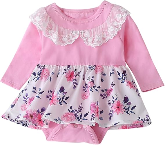 Amazon Co Jp ベビー服 長袖 ワンピース ドレス ロンパース パジャマ 赤ちゃん 新生児 女の子 北欧風 花柄 ルームウェア 可愛い 綿 柔らかい ベビー服 選べる ロンパース ワンピース ストラップ ジャンプ スカート赤ちゃん セット 韓国 子供服 歩行服 普段着 服