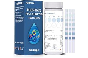 FUNSWTM Phosphate Test Kit - 50 Strips Pool Phosphate Test Kit for Hot Tub Spa Swimming Pool Water Testing Kit
