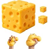 10cm Big Cheese Squishy,Jumbo Squishy Cheese,Giant Large Huge Cheese Block Squeeze Toys, Stress Relief Fidget Toy for Teens Adults (4 Inch)