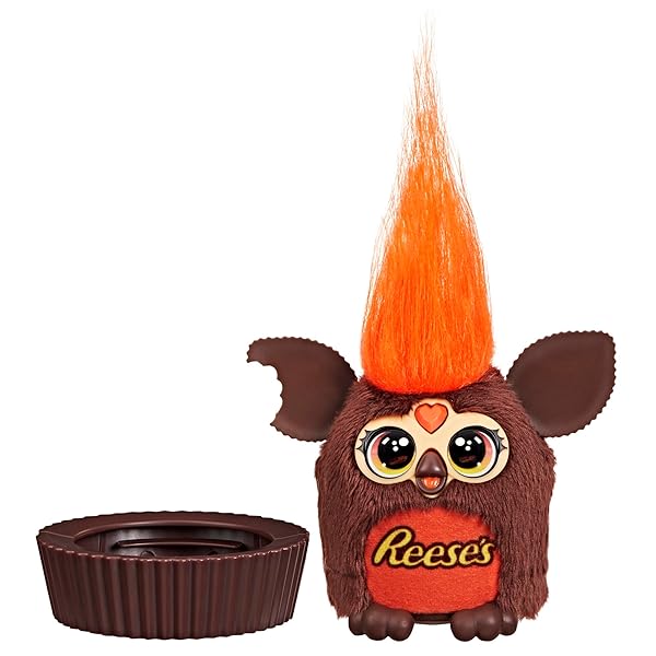 FURBY FURBLETS REESE’S PEANUT BUTTER CUP MINI 3-INCH ELECTRONIC PLUSH, CANDY TOYS FOR KIDS 6+