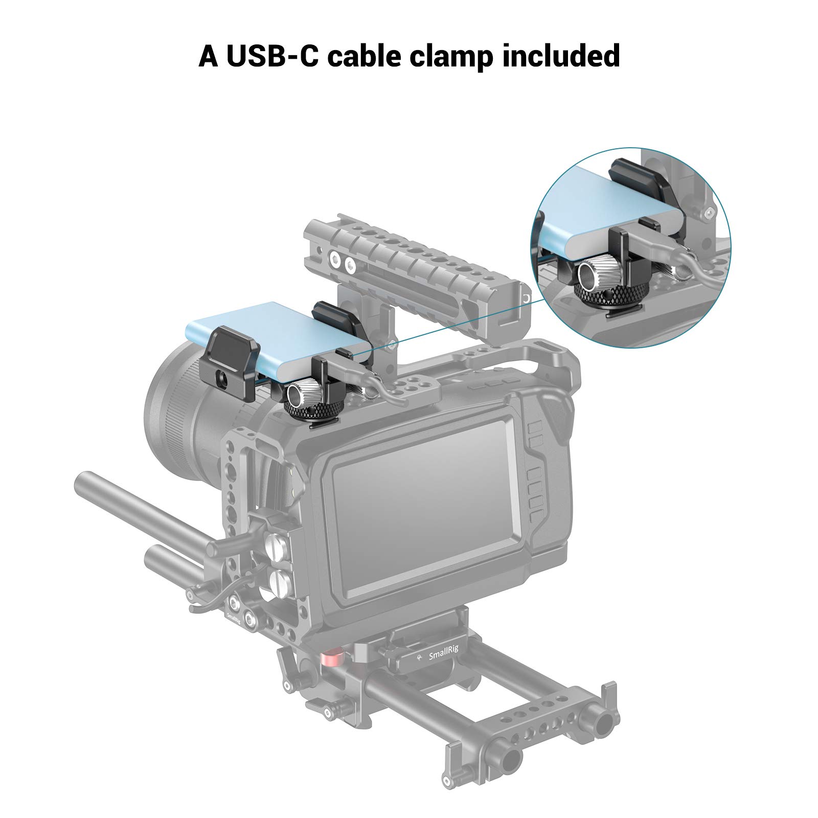 SMALLRIG SSD Mount Bracket SSD Holder for Samsung T5, for SanDisk, Compatible with Cage for BMPCC 4K & 6K, for Z Cam E2 & for Sigma fp, for iPhone 15 Pro Max Phone Cage