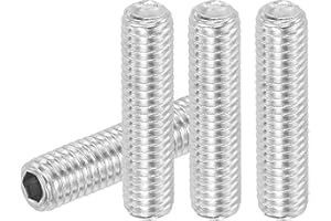 PATIKIL 20 Pcs Hex Socket Grub Screw, M5x20mm Flat Point Grub Bolt 304 Stainless Steel Head Socket Set Screws for Door Handle
