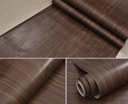 Dark Maple Wood Grain Contact Paper Self Adhesive Shelf Liner