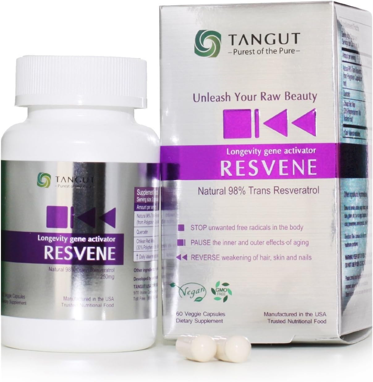 TANGUT RESVENE,TRANS RESVERATROL, 60 VCAP