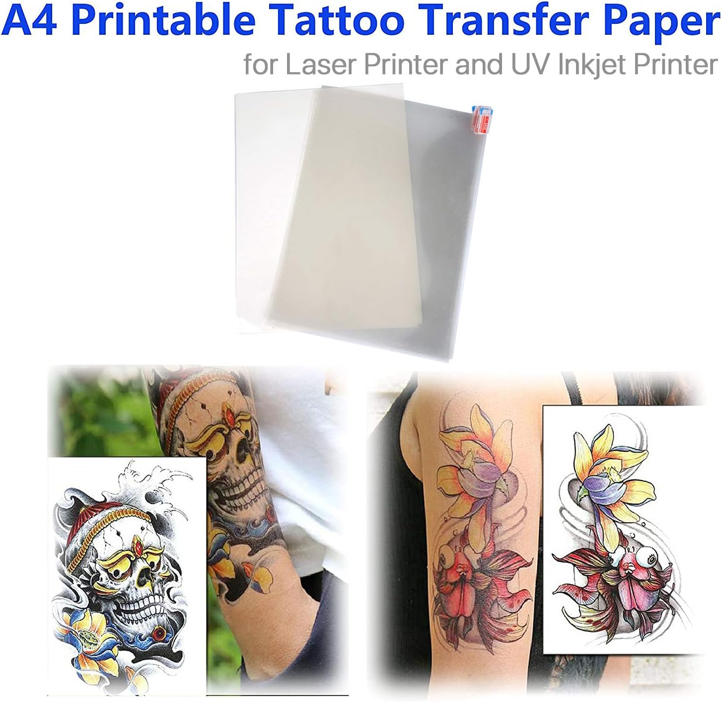 10 Sheets A4 Temporary Tattoo Transfer Paper Printable Waterproof