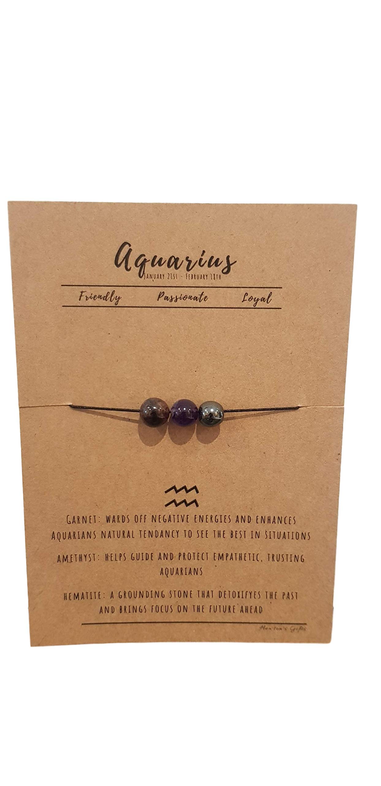 Starsign Bracelet | Horoscope Gift | Healing Crystal Bracelet | Zodiac Bracelet | Ideal Birthday or Christmas Gift (Aquarius)