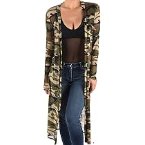 Plus Size Women Camo Green Mesh Kimono 