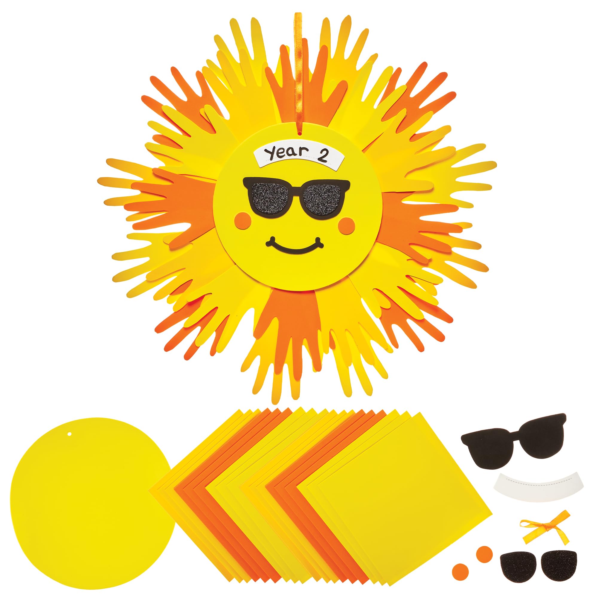 Baker Ross FN004 Sunshine Handprint Classpack Kit - 1 Kit, Classroom Craft Kits for Kids