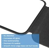 OWLKELA Portable Folding Mirror 16x11cm Black PU Leather Travel Vanity view 4