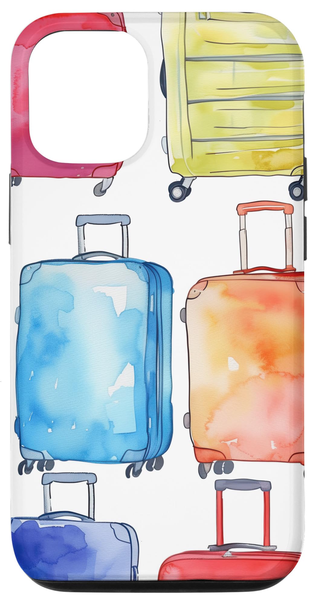 iPhone 15 Gifts For Someone Who Loves Traveling Colorful Suitcases Case