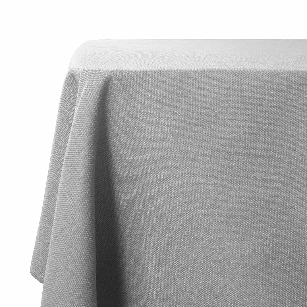 WAITER TREE Table Cloth 140x240 cm Rectangular Wipe Clean Table Cover, Faux Linen Wipeable Waterproof Tablecloth for Outdoor Picnic Dining Kitchen Party - Light Grey