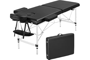 FullFurnique 2 Fold 84 Inches Long Massage Table,Aluminum Massage Bed Portable Spa Bed with Face Cradle & Head Rest & Arm Res