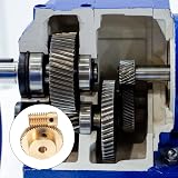 sourcing map 0.5M Worm Gear Set 60:1 Reduction 5mm Shaft 6mm Wheel Gearbox Brass view 5