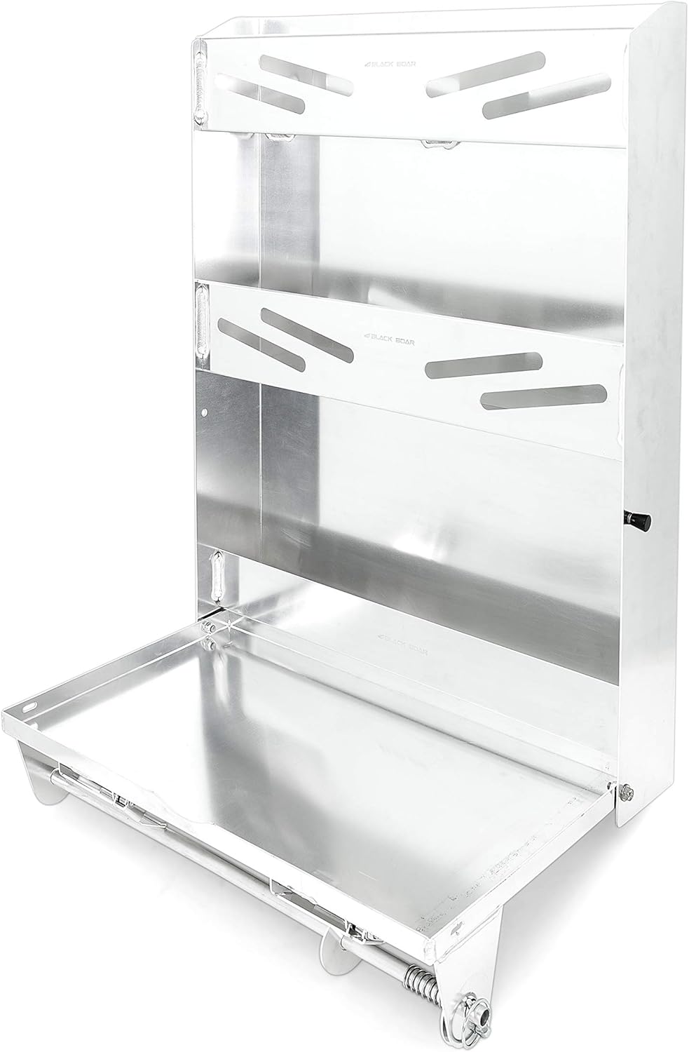 enclosed shoe rack for garage on Black Boar Aluminum Large Work Station For Enclosed Trailer Garage 66123 24 X 14 Inch Fold Down Tray And 2 Spring Loaded Paper Towel Racks Easy To Install Durable Construction Home Racks Shelves Drawers