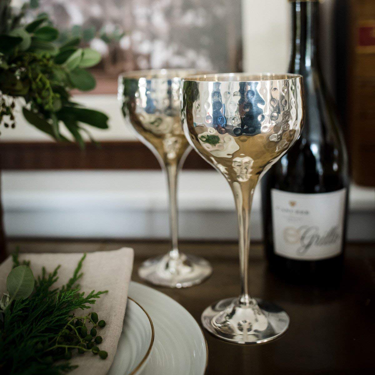 Culinary Concepts London Pair of Hammered Wine Goblets