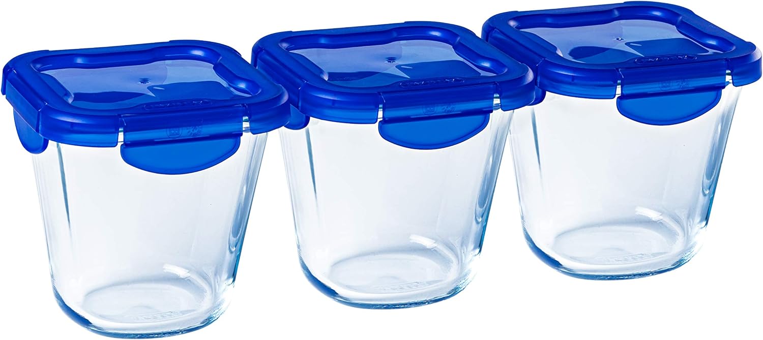 Pyrex® Cook & Go Set of 3 Tall Glass Storage Containers with