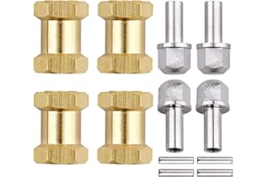 Hobbyfire 4pcs 12mm Brass Wheel Hex Hub Offset Extension Hex Drive Adapter Combiner Coupler Conversion for 1/10 RC Crawler Axial SCX10 CC01 Jeep Wrangler D90 Wraith (18mm)